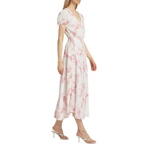 LOVESHACKFANCY Vessara Dress in Passion Pink size large - Picture 11 of 12